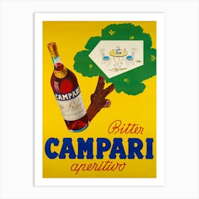 Vintage Campari Aperitivo Yellow Art Print