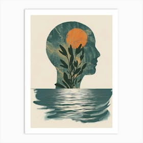 Man In The Water Art Print