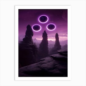 Purple Circles In The Sky Art Print