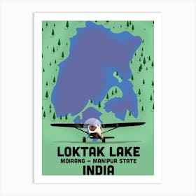 Lokat Lake India Travel poster Art Print