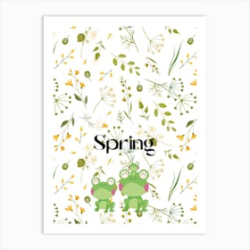 Spring Frogs Art Print