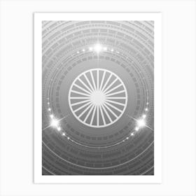 Geometric Glyph in White and Silver with Sparkle Array n.0303 Art Print