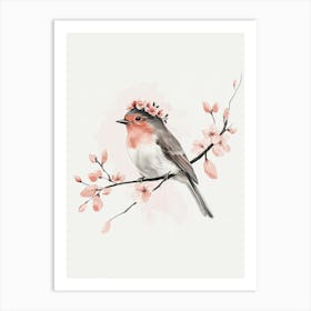 Robin In Bloom Art Print