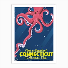 Connecticut Octopus Art Print