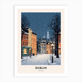 Winter Night  Travel Poster Dublin Ireland 3 Art Print