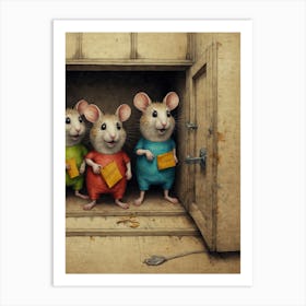 Mice In The Doorway Art Print