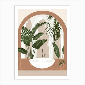 Bathroom Sink With Plants Art Print