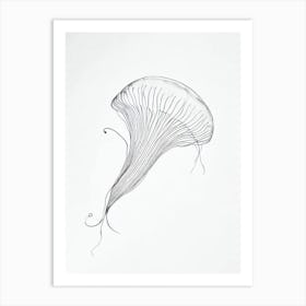 Jellyfish Black & White Drawing Art Print