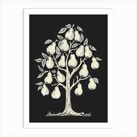 Pear Tree Minimalistic Drawing 1 Art Print