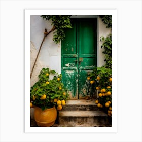 Green Mediterranean Door Art Print