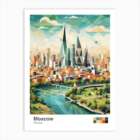 Moscow, Russia, Geometric Illustration 2 Poster Art Print