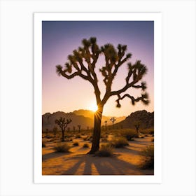 Joshua Tree At Sunset Art Print