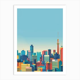 Tokyo Japan 6 Colourful Illustration Art Print