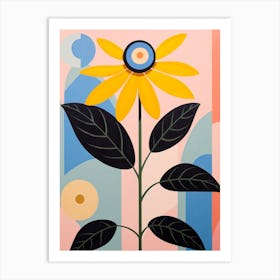 Black Eyed Susan 2 Hilma Af Klint Inspired Pastel Flower Painting Art Print