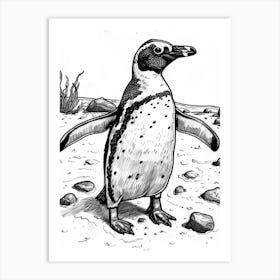 King Penguin Playing 4 Art Print