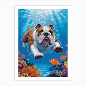 Bulldog Under The Sea 5 Art Print