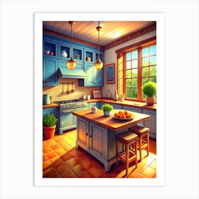 Kitchen In The Countryside Art Print