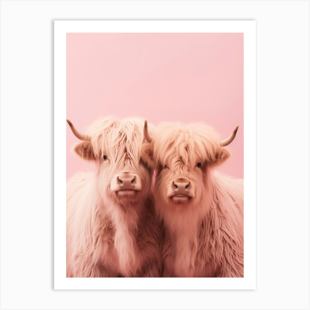 Mixed Cows On Pink