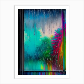 Rain On Window Water Waterscape Bright Abstract 1 Art Print