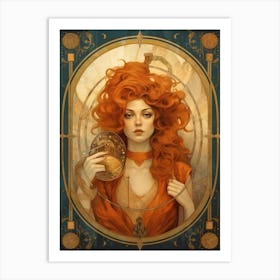 Girl With Red Hair Art Print