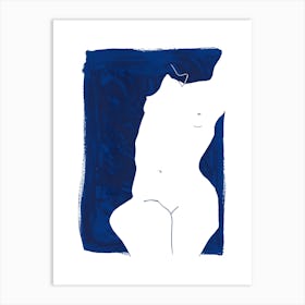 Woman In Blue 1 Art Print