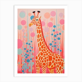 Giraffe Dot Portrait 3 Art Print