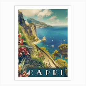 Capri, Italy Italia Coast Vintage Travel Art Print