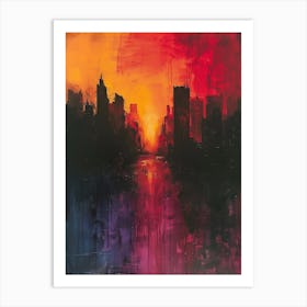 Sunset Over New York City Art Print