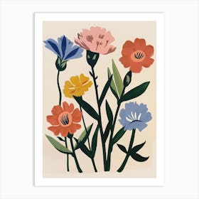 Painted Florals Carnations 7 Art Print