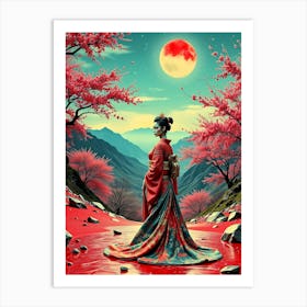 Geisha Creative Color Painting Art Print