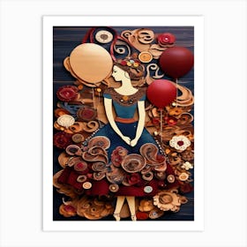 Party Girl Collage Art Print