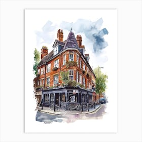 Richmond Upon Thames London Borough   Street Watercolour 1 Art Print