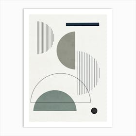 Shapes and Lines - Green 02 Art Print