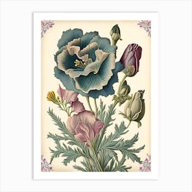 Eustoma 1 Floral Botanical Vintage Poster Flower Art Print