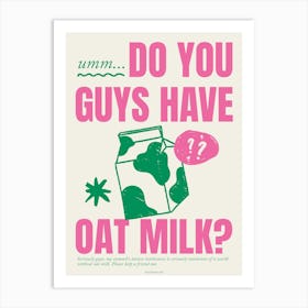 Oat Milk Art Print Green Art Print