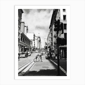 San Francisco Streets Black & White Art Print