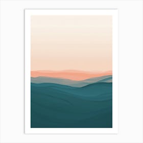 Quiet Abstract sea Landscape watercolor art Art Print