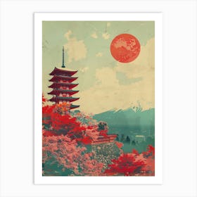 Kiyomizu Dera Temple In Kyoto Mid Century Modern 1 Art Print