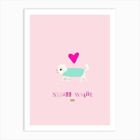 Small white dog Art Print