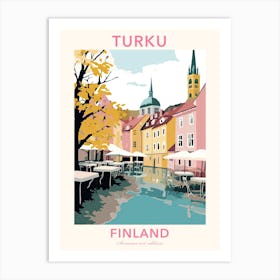 Turku, Finland, Flat Pastels Tones Illustration 2 Poster Art Print