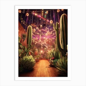 Cacti Room With Disco Balls 1 Art Print