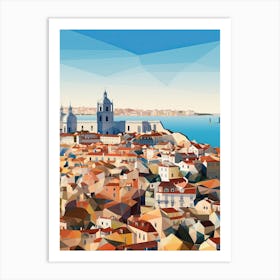 Lisbon, Portugal, Geometric Illustration 3 Art Print