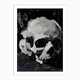 Skull In Black And White Art Print