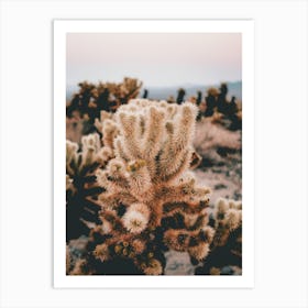 Beige Cactus Scenery Art Print