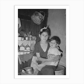 Mexican Girl With Baby Brother In Corner Of Room In Which The Entire Family Lives, Robstown, Texas By Russell Lee Art Print
