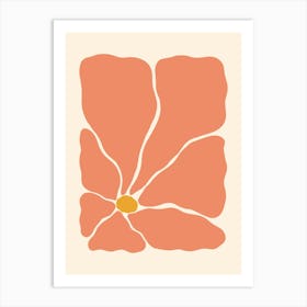 Abstract Flower 03 - Coral Art Print