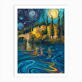 Starry Night In Venice Art Print