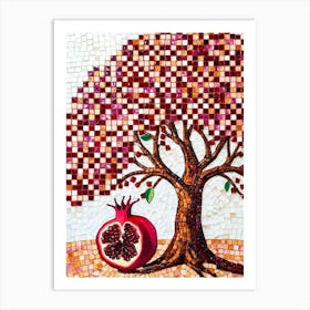 Mosaic Pomegranate Tree Art Print