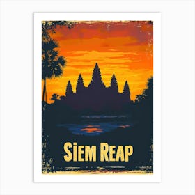 Aihrgdesign A Vintage Travel Poster Of Siem Reap Art Print