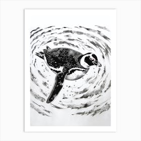 King Penguin Swimming 2 Art Print